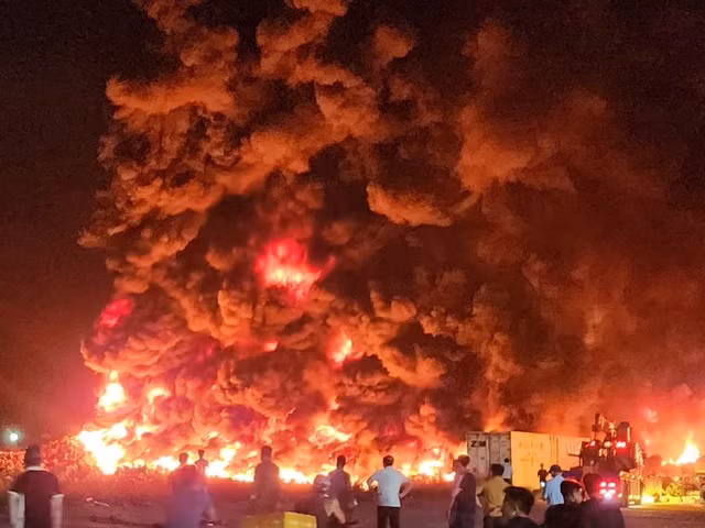 Hiện trường vụ cháy.