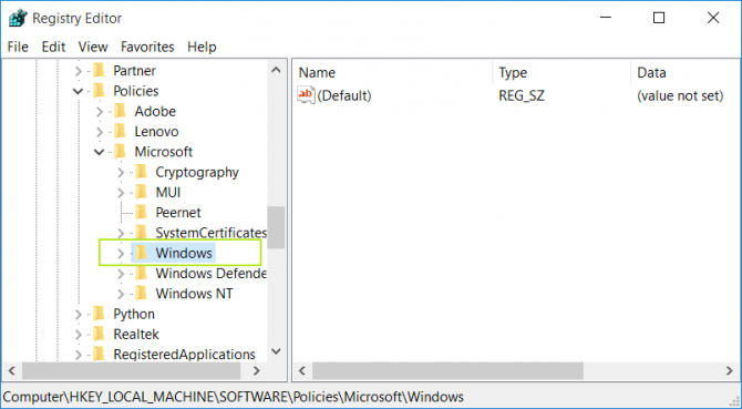 Cách tùy chỉnh để Windows 10 trông giống Windows 7 ảnh 10 Navigate to policies / windows