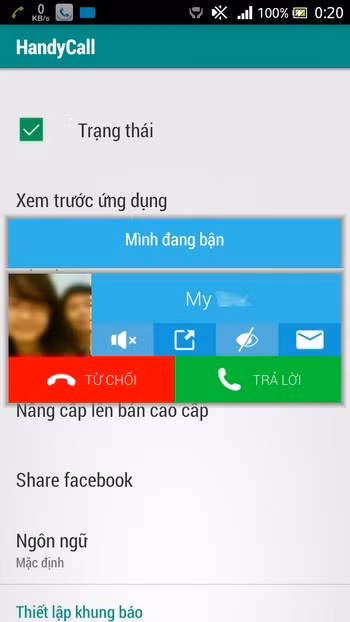 Tuyệt chiêu nhận cuộc gọi đến mà không làm gián đoạn ứng dụng đang chạy trên smartphone