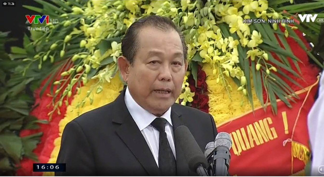 Lễ truy điệu, Lễ an táng Chủ tịch nước Trần Đại Quang ảnh 44 Phó Thủ tướng Trương Hòa Bình lên phát biểu lời cảm ơn