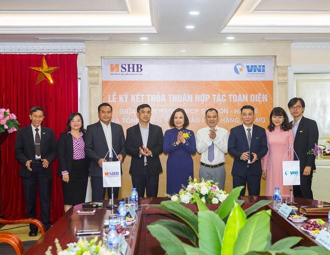 Lãnh đạo SHB và VNI tại Lễ ký kết hợp tác