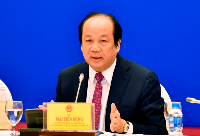 Bộ trưởng, Chủ nhiệm VPCP Mai Tiến Dũng trả lời câu hỏi của phóng viên tại buổi lễ công bố. - Ảnh: VGP Bộ trưởng, Chủ nhiệm VPCP Mai Tiến Dũng trả lời câu hỏi của phóng viên tại buổi lễ công bố. - Ảnh: VGP
