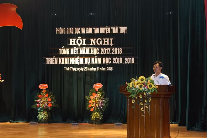 Đồng chí Đỗ Trường Sơn – Trưởng phòng GD&ĐT Thái Thụy tiếp thu ý kiến chỉ đạo