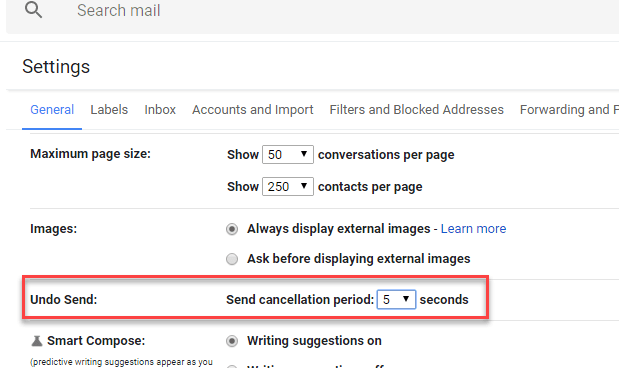 Đặt giờ lấy lại email đã gửi tới 30 giây: Có một tùy chọn lấy lại các email bạn gửi ngay sau khi bạn lỡ gửi đi một bức thư chưa hoàn thiện hoặc có lỗi gì đó. Truy cập vào Settings > General > Undo, chọn thời gian giới hạn 30 giây, kéo xuống dưới và nhấn nút Save Changes (ngoài ra còn có các tùy chọn 5 giây, 10 giây và 20 giây). Sau khi bạn nhấn gửi, hãy tìm banner có nội dung “Your message has been sent” ở cuối màn hình. Sau đó kích vào Undo để lấy lại email.