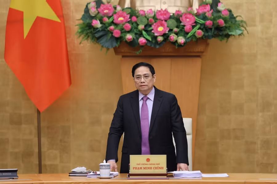 Thủ tướng Chính phủ Phạm Minh Chính phát biểu khai mạc hội nghị. Ảnh: Dương Giang/TTXVN