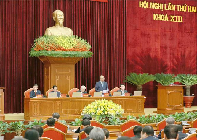 Thủ tướng Chính phủ Nguyễn Xuân Phúc điều hành phiên khai mạc Hội nghị. Ảnh: Phương Hoa/TTXVN Chú thích ảnh