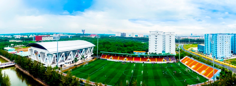 Toàn cảnh khu phức hợp Nhà thi đấu và Sân vận động TDTU Toàn cảnh khu phức hợp Nhà thi đấu và Sân vận động TDTU