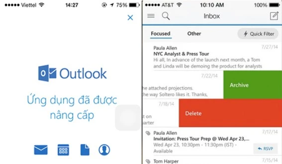 Microsoft phát hành ứng dụng Outlook cho iOS và Android