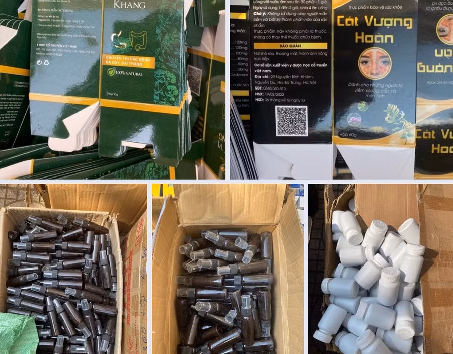Một số sản phẩm được cơ quan chức năng thu giữ.