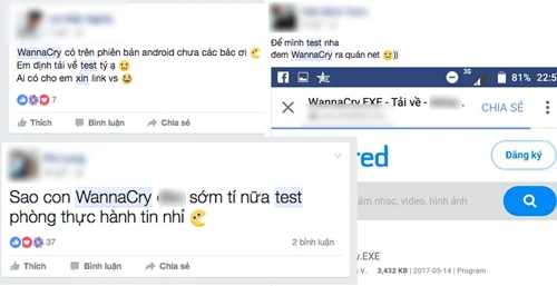 Nhiều người Việt tải mã độc WannaCry về để nghịch