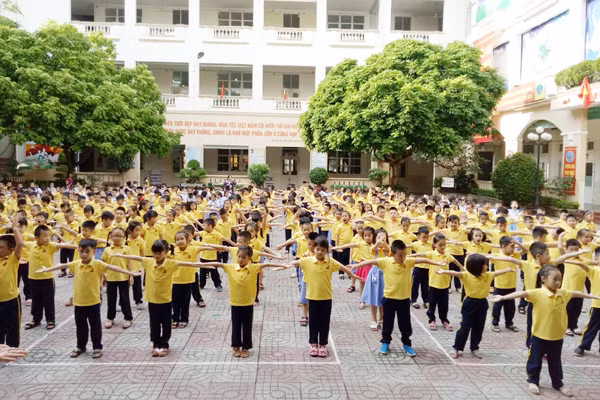 Hoạt động tâp thể dục luôn được các nhà trường chú trọng