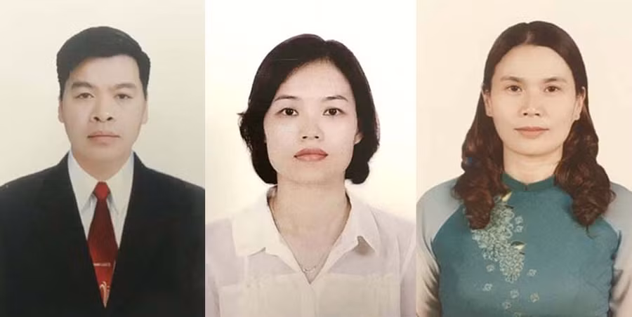 Các ứng cử viên Quốc hội khóa XV: thầy Bùi Văn Quyết, cô Bùi Thu Nga, cô Bùi Thị Dung