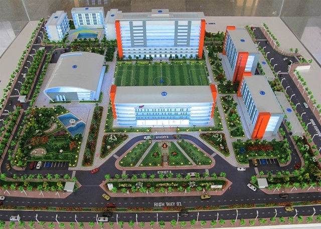 Mô hình sa bàn Cơ sở An Giang do thầy-trò TDTU thực hiện Mô hình sa bàn Cơ sở An Giang do thầy-trò TDTU thực hiện