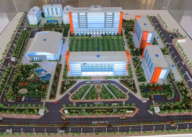 Mô hình sa bàn Cơ sở An Giang do thầy-trò TDTU thực hiện