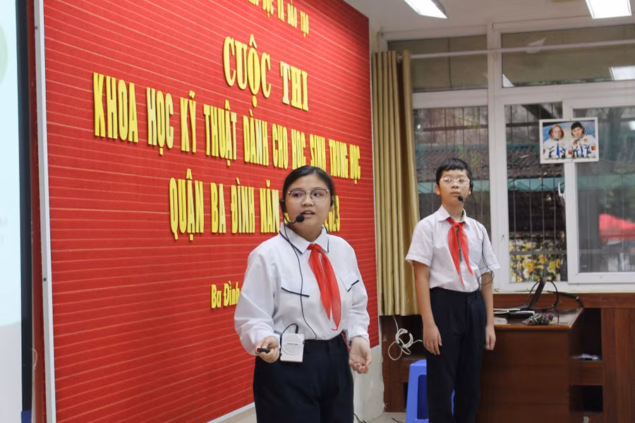 Phần thi của học sinh Trường THCS Thăng Long với dự án: Đánh giá thực trạng béo phì.