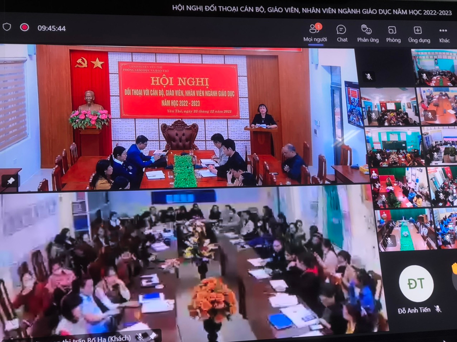 Các điểm cầu thực hiện hội nghị đối thoại bằng hình thức trực tuyến. Các điểm cầu thực hiện hội nghị đối thoại bằng hình thức trực tuyến.