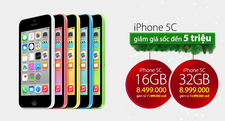 iPhone 5C chính hãng bất ngờ giảm giá 3- 5 triệu đồng 