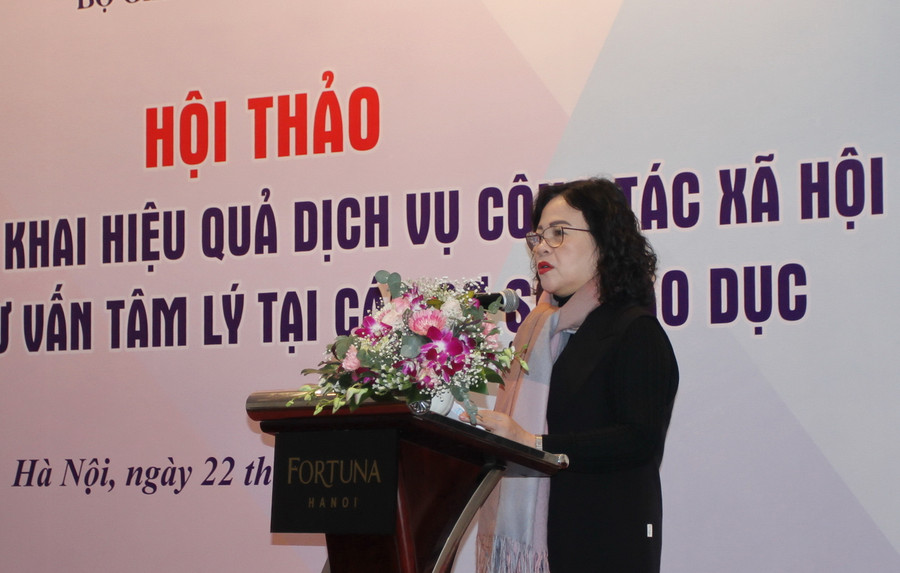 Thứ trưởng Ngô Thị Minh phát biểu khai mạc hội thảo. Thứ trưởng Ngô Thị Minh phát biểu khai mạc hội thảo.