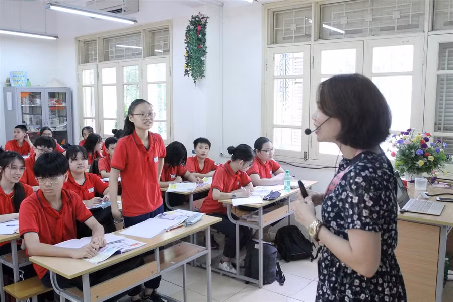 Một tiết học tiếng Anh của học sinh Trường THCS Bế Văn Đàn, quận Đống Đa, Hà Nội