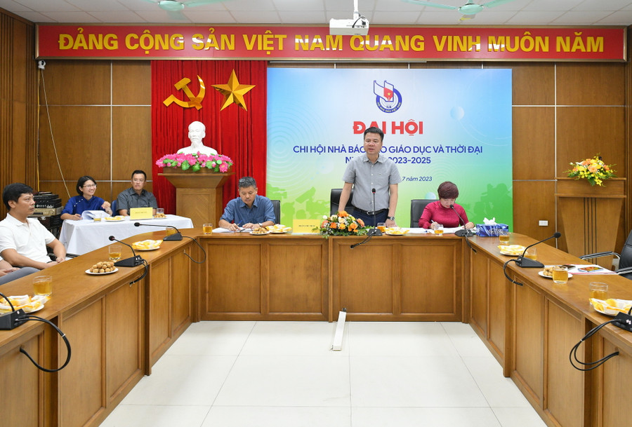 Tổng biên tập Báo GD&amp;TĐ Triệu Ngọc Lâm phát biểu chỉ đạo tại Đại hội.