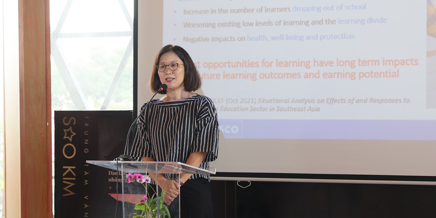 Bà Miki Nozawa, Trưởng Chương trình Giáo dục của UNESCO Hà Nội,