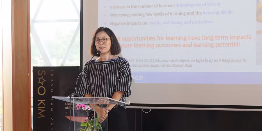 Bà Miki Nozawa, Trưởng Chương trình Giáo dục của UNESCO Hà Nội,