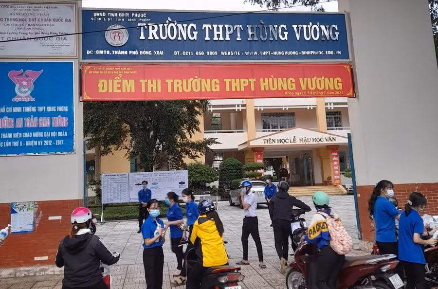 Điểm thi Trường THPT Hùng Vương tại TP Đồng Xoài có đông thí sinh nhất của Bình Phước.