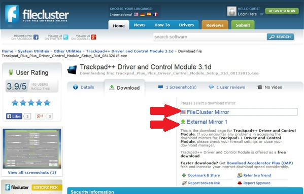 Hướng dẫn kích hoạt trackpad MacBook chạy Windows 10: Vào đây và chọn một trong hai nguồn tải về bản cài Trackpad++… A3-Huong-dan-kich-hoat-trackpad-MacBook-Windows-10.jpg