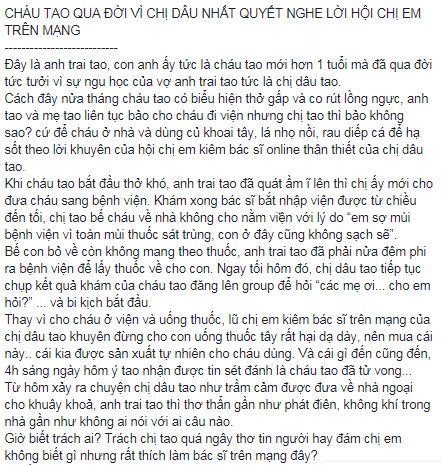 Câu chuyện đang "gây bão" trên mạng xã hội - Ảnh chụp màn hình.