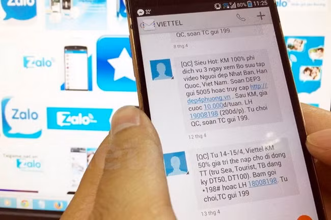 Tin nhắn rác quay trở lại làm phiền người dùng điện thoại