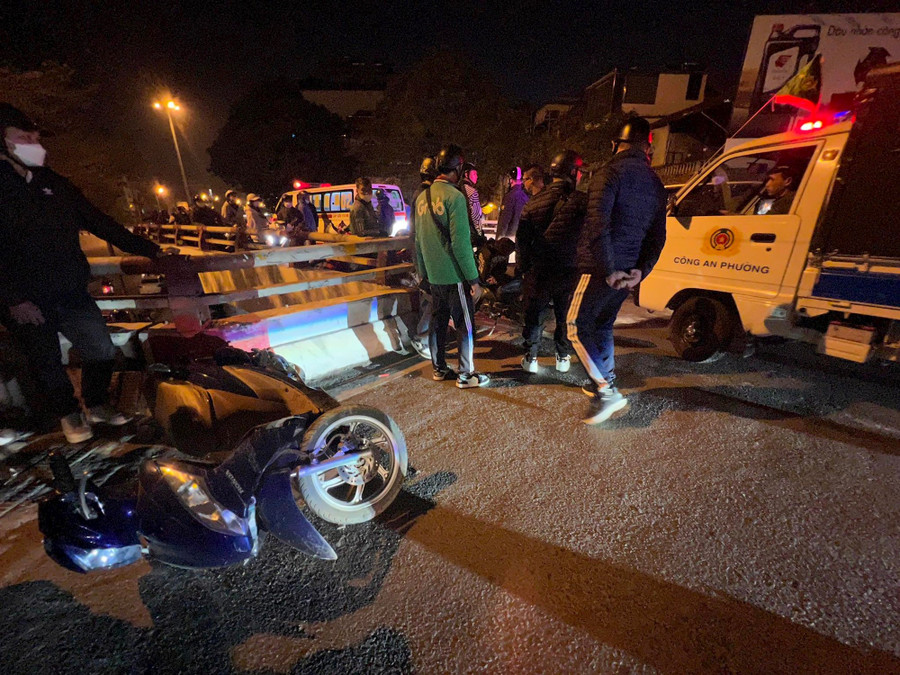 Hiện trường vụ tai nạn giao thông.