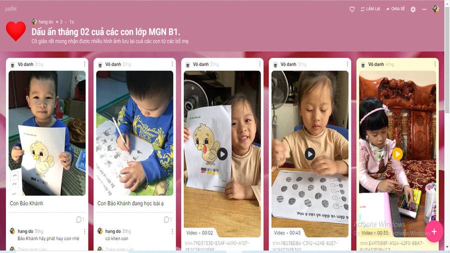 Học sinh Mầm non hào hứng chia sẻ bài tập qua phần mềm Pallet Học sinh Mầm non hào hứng chia sẻ bài tập qua phần mềm Pallet