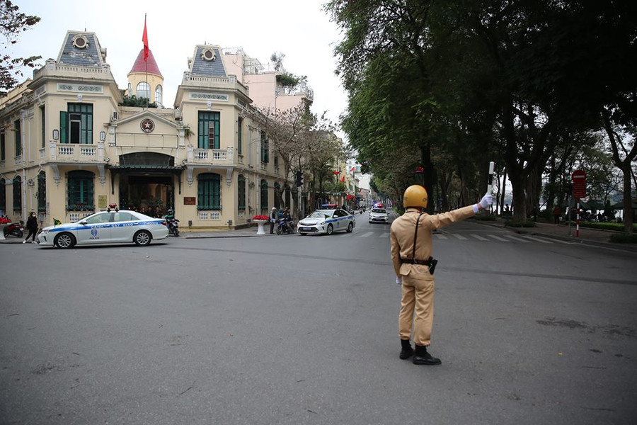 Phòng CSGT Công an TP Hà Nội sẽ ứng trực 100% quân số trước trong và kết thúc hội Nghị thượng đỉnh Mỹ- Triều