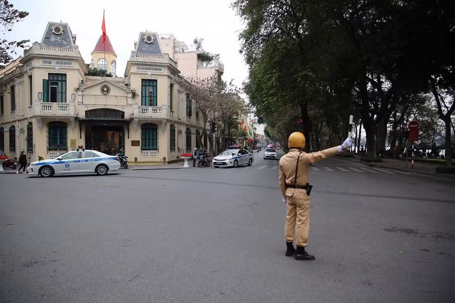 Phòng CSGT Công an TP Hà Nội sẽ ứng trực 100% quân số trước trong và kết thúc hội Nghị thượng đỉnh Mỹ- Triều