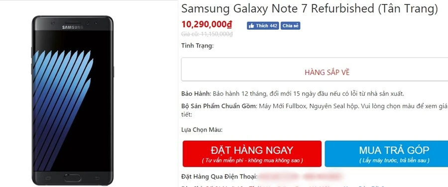 Chỉ còn hơn 10 triệu đồng, Note 7 tân trang sẽ thành hàng hot?