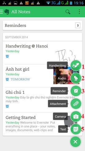 Hướng dẫn sử dụng Evernote Android: Danh sách các loại ghi chú bạn có thể thực hiện sẽ được Evernote đưa ra. A3-Huong-dan-su-dung-Evernote-Android-dien-thoai-2014-09-11-19-16-04.jpg