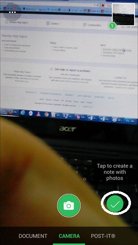 Hướng dẫn sử dụng Evernote Android: Bấm dấu tích để tạo ra một ghi chú với bức ảnh vừa chụp. F2-Huong-dan-su-dung-Evernote-Android-dien-thoai-2014-09-11-19-29-20.jpg