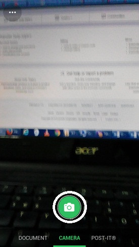 Hướng dẫn sử dụng Evernote Android: Nút Camera dùng để bạn tạo ra ghi chú bằng những bức ảnh chụp trên chính chiếc điện thoại Android của bạn một cách rất thuận tiện. Bạn chỉ việc giơ máy và bấm nút (khoanh tròn). F1-Huong-dan-su-dung-Evernote-Android-dien-thoai-2014-09-11-19-29-20.jpg