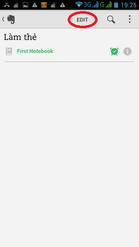 Hướng dẫn sử dụng Evernote Android: Sau khi Evernote đã lưu ghi nhớ hẹn giờ này vào danh sách, bạn có thể vào sửa đổi (nút khoanh đỏ) và đính kèm thêm các file ảnh, ghi âm khác… E3-Huong-dan-su-dung-Evernote-Android-dien-thoai-2014-09-11-19-25-04.jpg