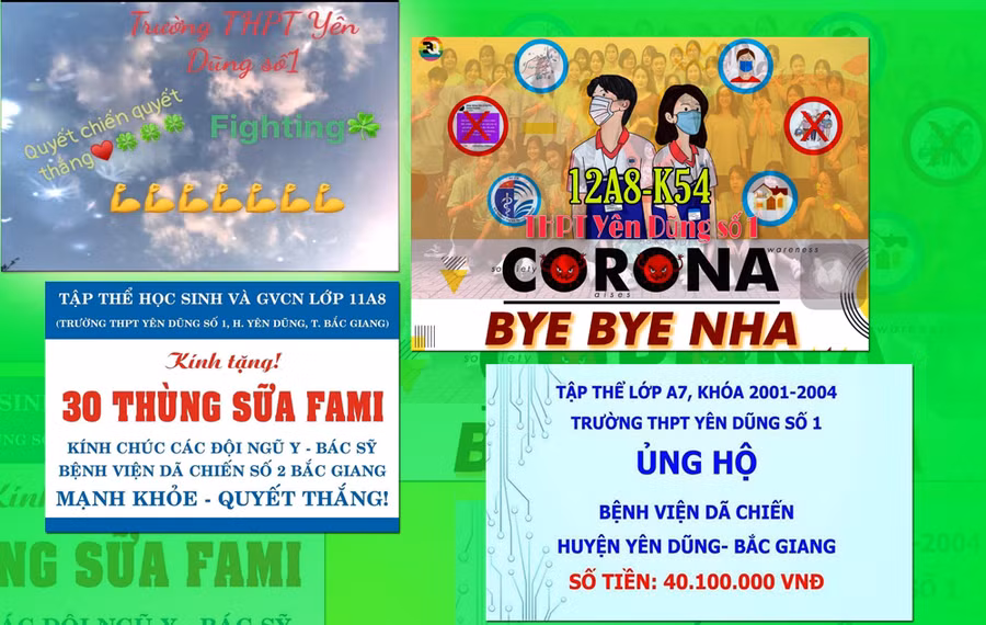 Nhiều việc làm thiết của thầy trò Trường THPT Yên Dũng số 1 chia lửa với tuyến đầu chống dịch.