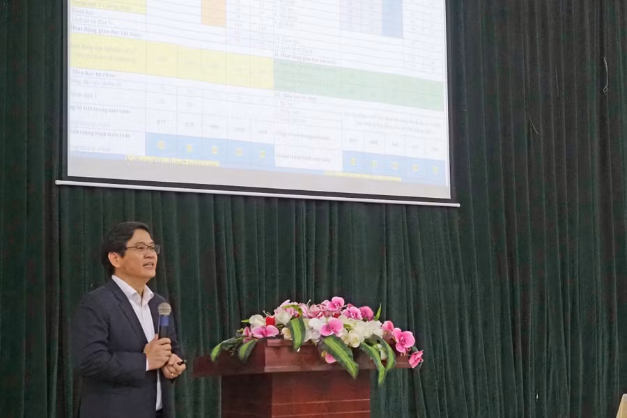 TS Thái Văn Tài - Vụ trưởng Vụ Giáo dục Tiểu học (Bộ GD&ĐT) phát biểu.