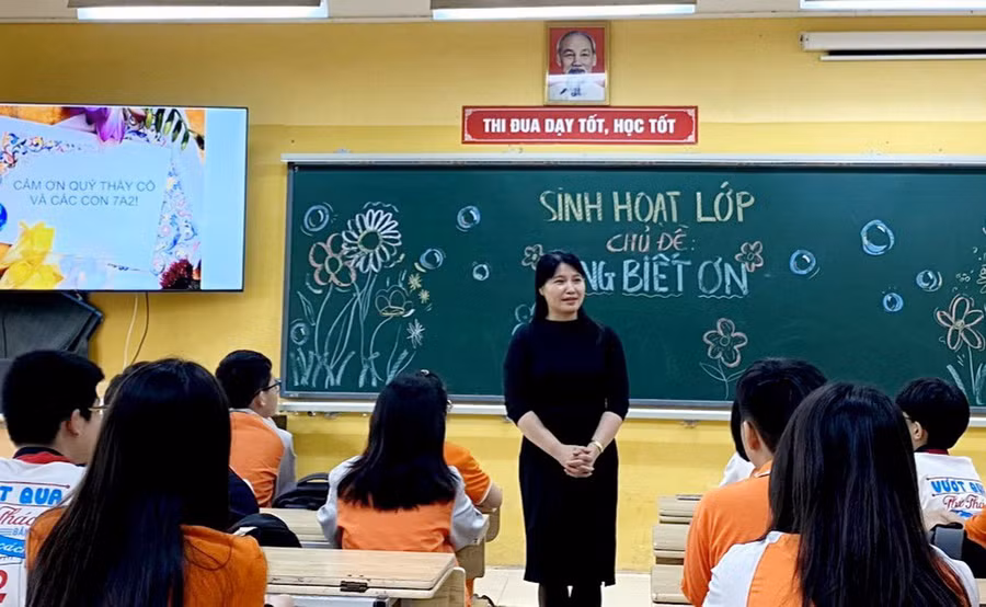 Giờ học hạnh phúc của cô trò Trường THCS Nguyễn Trãi, quận Ba Đình