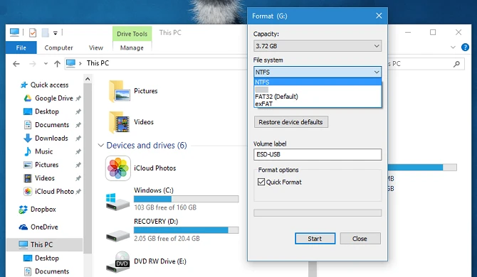  Phân biệt các định dạng NTFS, FAT32 và exFAT