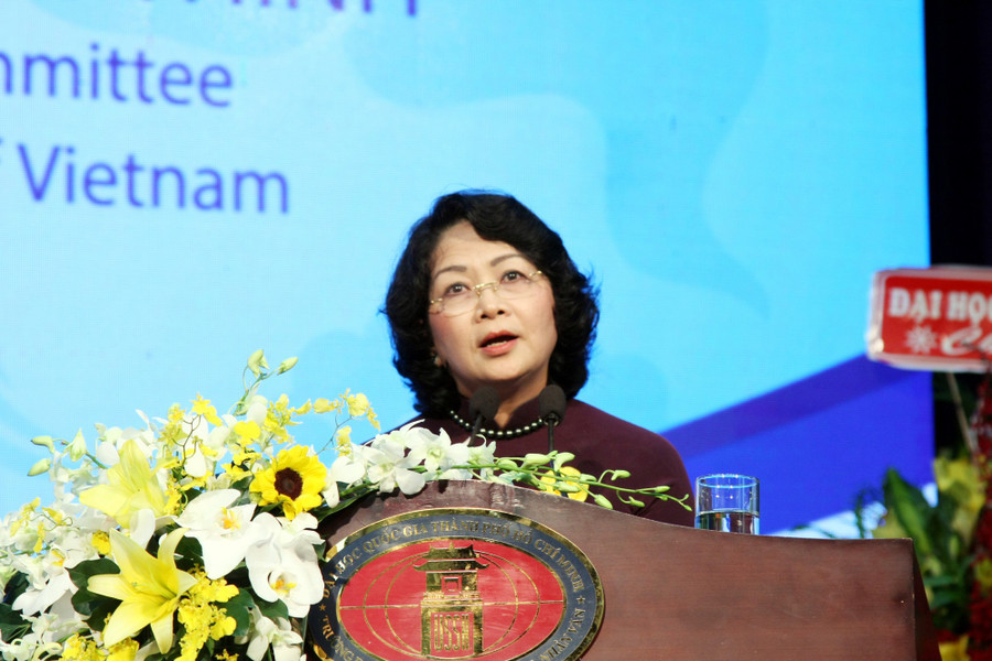 Phó Chủ tịch nước Đặng Thị Ngọc Thịnh phát biểu tại buổi lễ