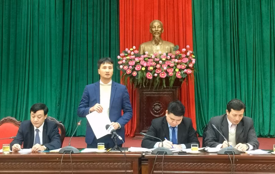 Ông Nguyễn Anh Dũng- Phó Giám đốc Sở Du lịch Hà Nội thông tin tại hội nghị