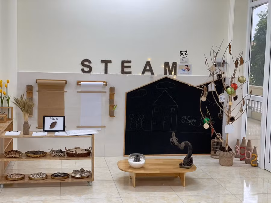 Cơ sở vật chất phục vụ dạy và học cho trẻ tại trường Mầm non Minh Trí A.