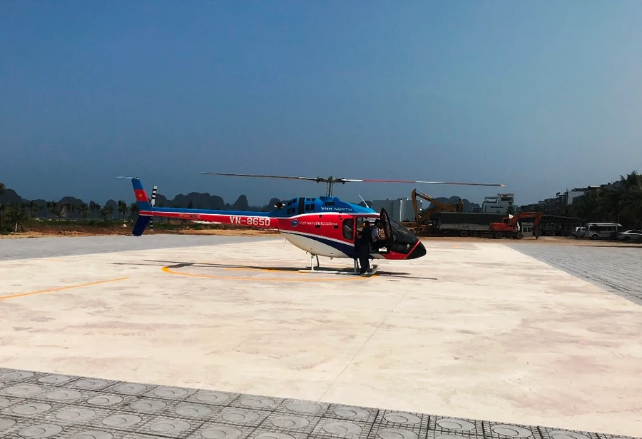 Máy bay trực thăng Bell 505 số hiệu VN-8650 trước khi gặp nạn. Ảnh: Minh Cương