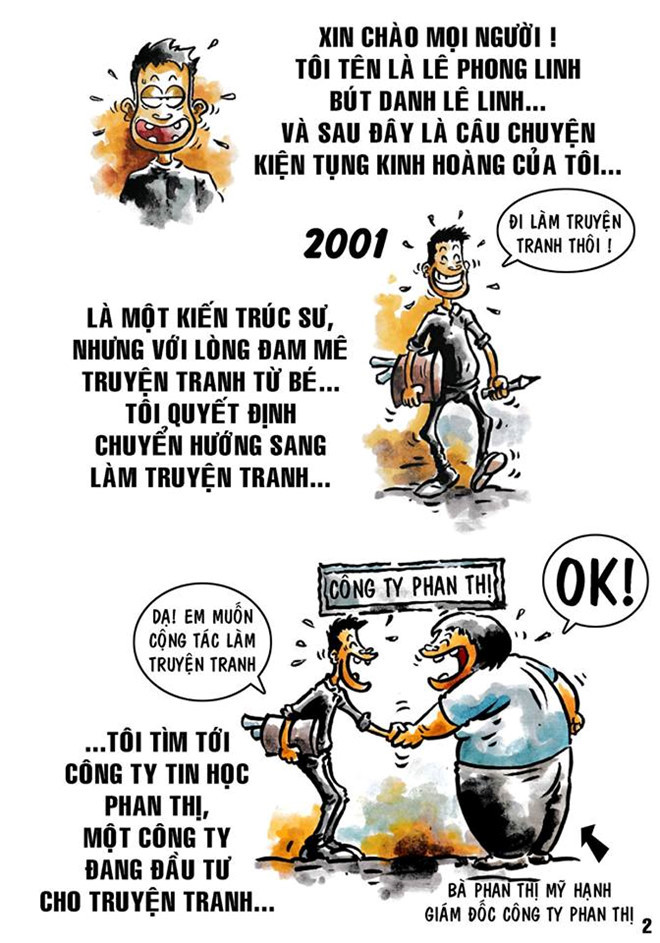 Một số bức tranh do họa sĩ Lê Linh tường thuật tóm tắt vụ kiện trên trang facebook cá nhân của mình Một số bức tranh do họa sĩ Lê Linh tường thuật tóm tắt vụ kiện trên trang facebook cá nhân của mình