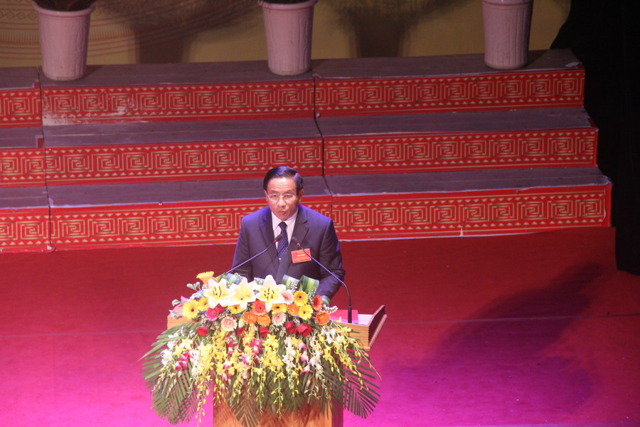 Bí thư Tỉnh ủy tỉnh Hà Tĩnh - Lê Đình Sơn phát biểu tại buổi lễ