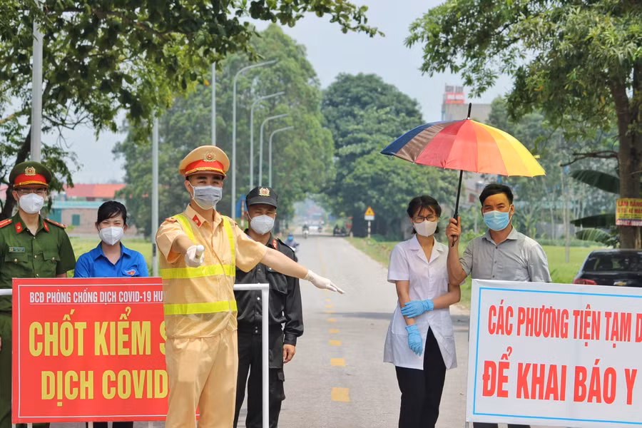 Một chốt kiểm soát phòng dịch Covid-19.